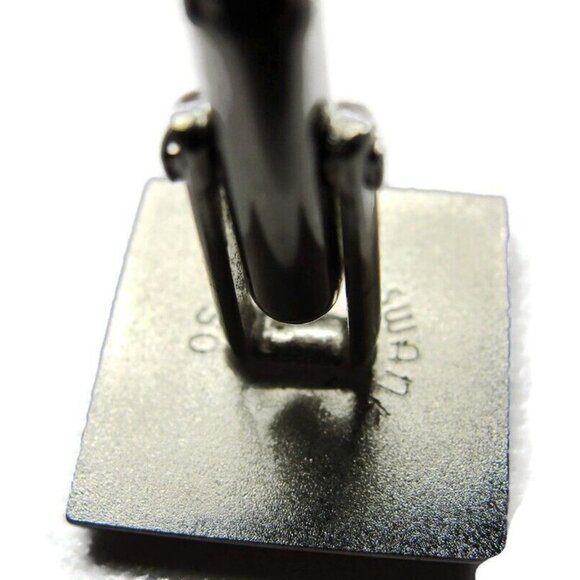 Signed Swank Set Silver Tone Square Cufflinks Neck Tie Clip Shirt Vintage IOB - Picture 7 of 12